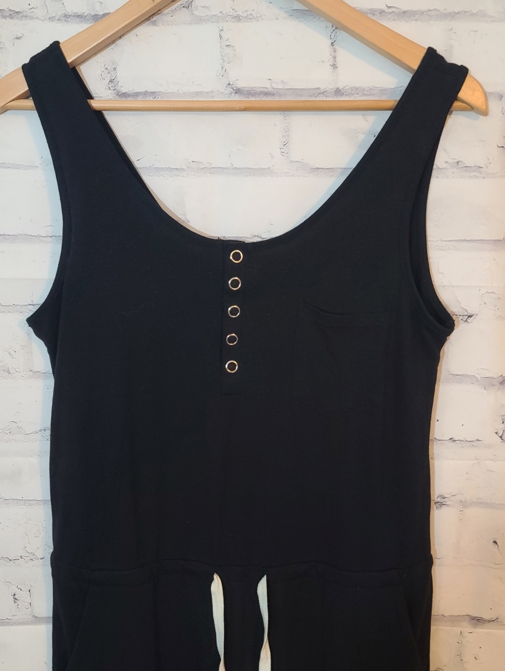 One Piece Tank Drawstring Jumpsuit Romper Comfy Cozy Small - Picture 4 of 8